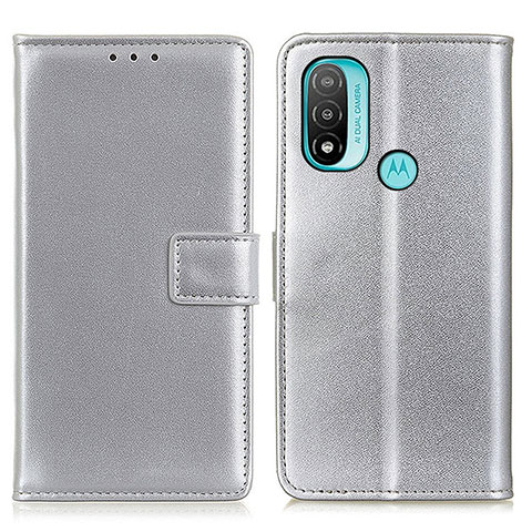 Coque Portefeuille Livre Cuir Etui Clapet A08D pour Motorola Moto E40 Argent