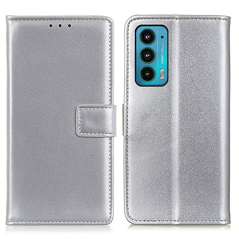 Coque Portefeuille Livre Cuir Etui Clapet A08D pour Motorola Moto Edge 20 5G Argent