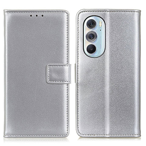 Coque Portefeuille Livre Cuir Etui Clapet A08D pour Motorola Moto Edge 30 Pro 5G Argent