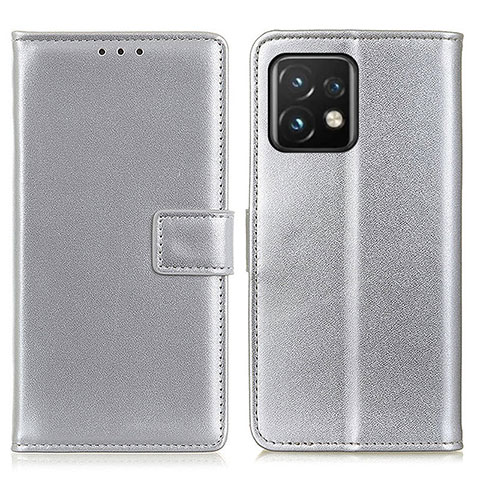 Coque Portefeuille Livre Cuir Etui Clapet A08D pour Motorola Moto Edge 40 Pro 5G Argent