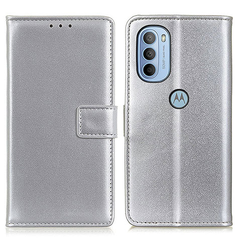 Coque Portefeuille Livre Cuir Etui Clapet A08D pour Motorola Moto G31 Argent