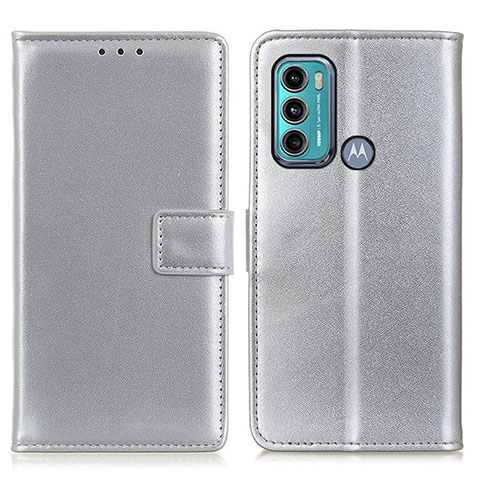 Coque Portefeuille Livre Cuir Etui Clapet A08D pour Motorola Moto G40 Fusion Argent