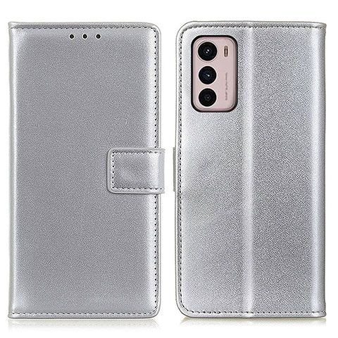 Coque Portefeuille Livre Cuir Etui Clapet A08D pour Motorola Moto G42 Argent