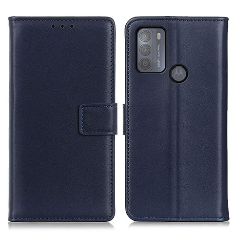 Coque Portefeuille Livre Cuir Etui Clapet A08D pour Motorola Moto G50 Bleu