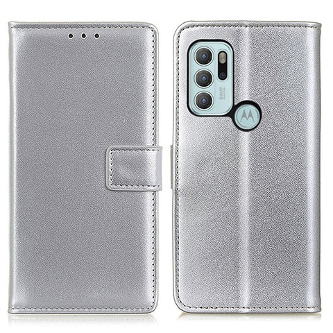 Coque Portefeuille Livre Cuir Etui Clapet A08D pour Motorola Moto G60s Argent