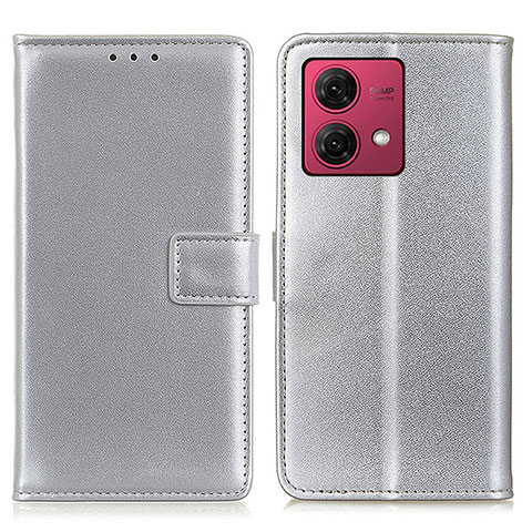 Coque Portefeuille Livre Cuir Etui Clapet A08D pour Motorola Moto G84 5G Argent