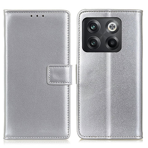 Coque Portefeuille Livre Cuir Etui Clapet A08D pour OnePlus 10T 5G Argent