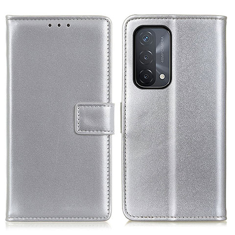 Coque Portefeuille Livre Cuir Etui Clapet A08D pour OnePlus Nord N200 5G Argent