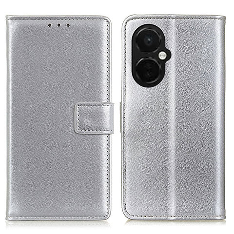 Coque Portefeuille Livre Cuir Etui Clapet A08D pour OnePlus Nord N30 5G Argent