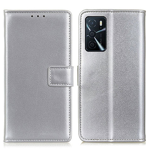 Coque Portefeuille Livre Cuir Etui Clapet A08D pour Oppo A16s Argent