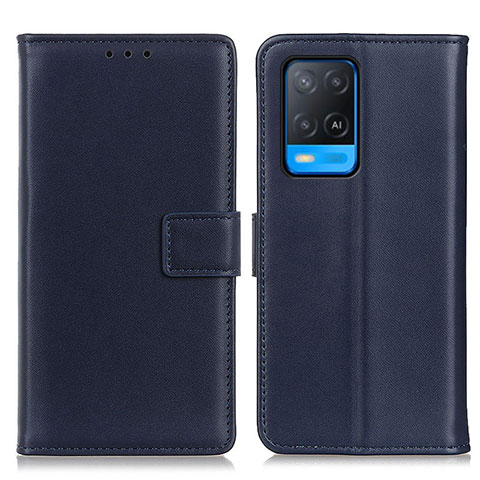 Coque Portefeuille Livre Cuir Etui Clapet A08D pour Oppo A54 4G Bleu