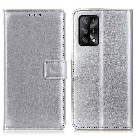 Coque Portefeuille Livre Cuir Etui Clapet A08D pour Oppo A95 4G Argent