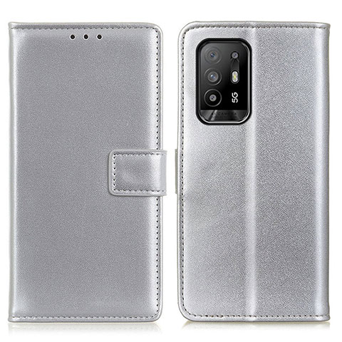 Coque Portefeuille Livre Cuir Etui Clapet A08D pour Oppo A95 5G Argent