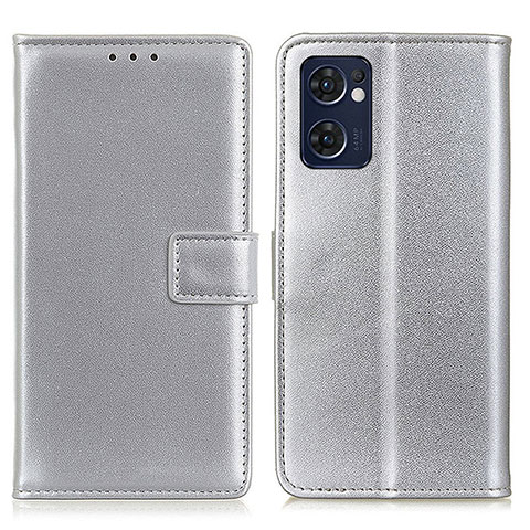 Coque Portefeuille Livre Cuir Etui Clapet A08D pour Oppo Find X5 Lite 5G Argent