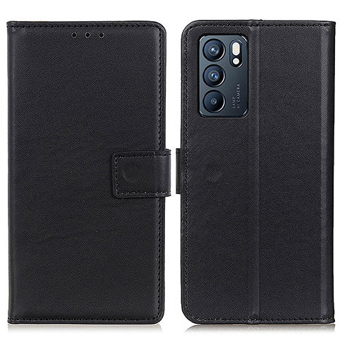 Coque Portefeuille Livre Cuir Etui Clapet A08D pour Oppo Reno6 5G Noir