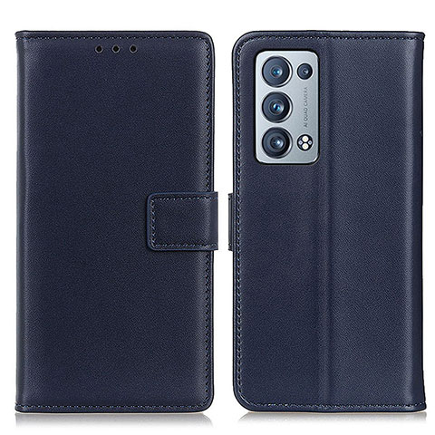 Coque Portefeuille Livre Cuir Etui Clapet A08D pour Oppo Reno6 Pro+ Plus 5G Bleu