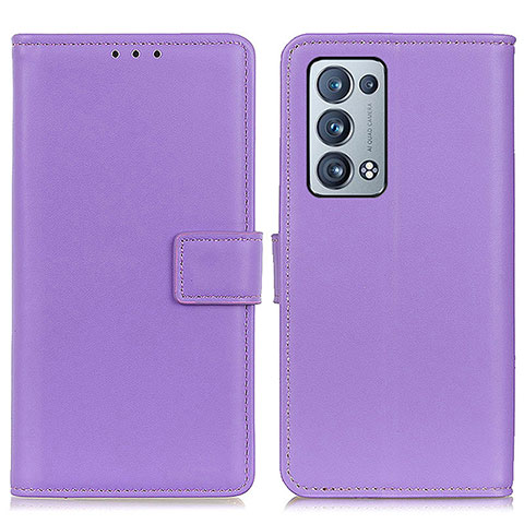 Coque Portefeuille Livre Cuir Etui Clapet A08D pour Oppo Reno6 Pro+ Plus 5G Violet