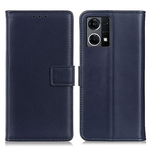 Coque Portefeuille Livre Cuir Etui Clapet A08D pour Oppo Reno8 4G Bleu