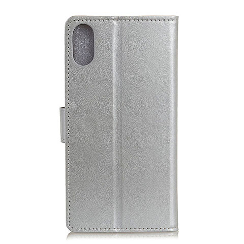 Coque Portefeuille Livre Cuir Etui Clapet A08D pour Samsung Galaxy A01 Core Argent