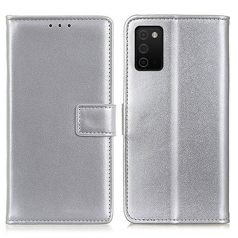 Coque Portefeuille Livre Cuir Etui Clapet A08D pour Samsung Galaxy A02s Argent