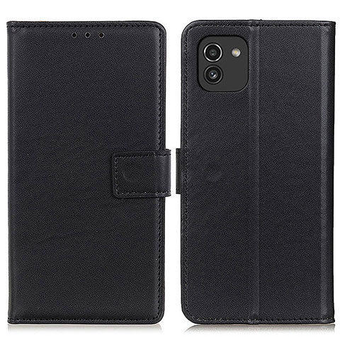 Coque Portefeuille Livre Cuir Etui Clapet A08D pour Samsung Galaxy A03 Noir