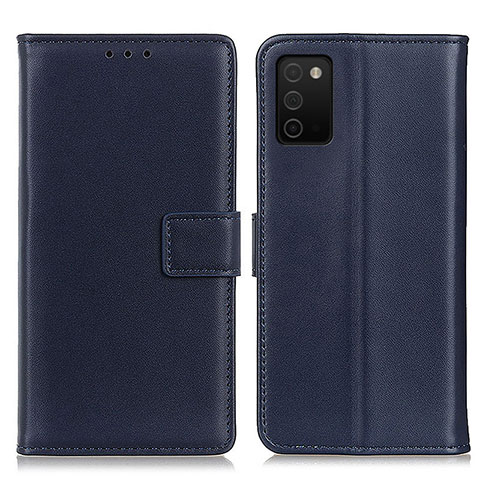 Coque Portefeuille Livre Cuir Etui Clapet A08D pour Samsung Galaxy A03s Bleu