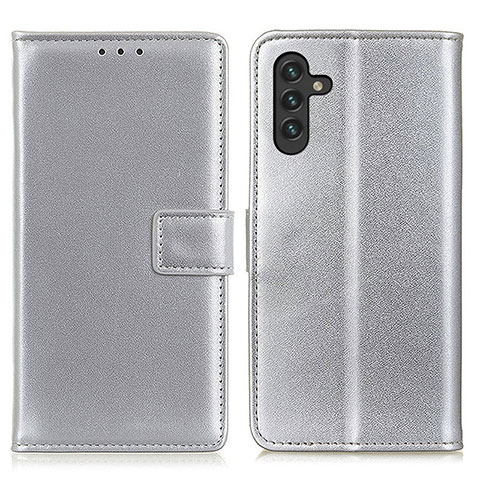 Coque Portefeuille Livre Cuir Etui Clapet A08D pour Samsung Galaxy A04s Argent