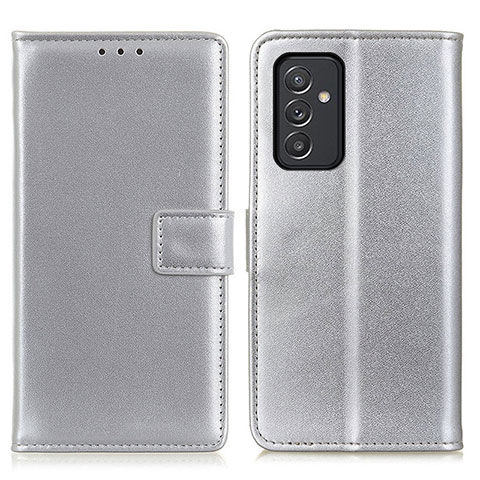 Coque Portefeuille Livre Cuir Etui Clapet A08D pour Samsung Galaxy A15 LTE Argent