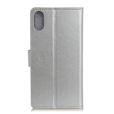 Coque Portefeuille Livre Cuir Etui Clapet A08D pour Samsung Galaxy A21 SC-42A Argent