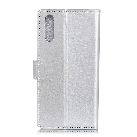 Coque Portefeuille Livre Cuir Etui Clapet A08D pour Samsung Galaxy A41 SC-41A Argent