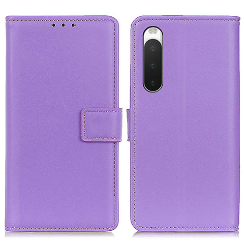 Coque Portefeuille Livre Cuir Etui Clapet A08D pour Sony Xperia 10 IV SO-52C Violet