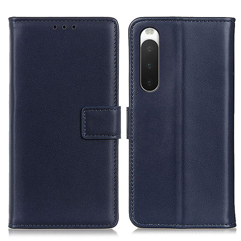 Coque Portefeuille Livre Cuir Etui Clapet A08D pour Sony Xperia 10 IV SOG07 Bleu