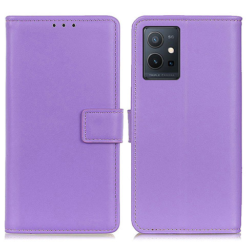 Coque Portefeuille Livre Cuir Etui Clapet A08D pour Vivo Y33e 5G Violet