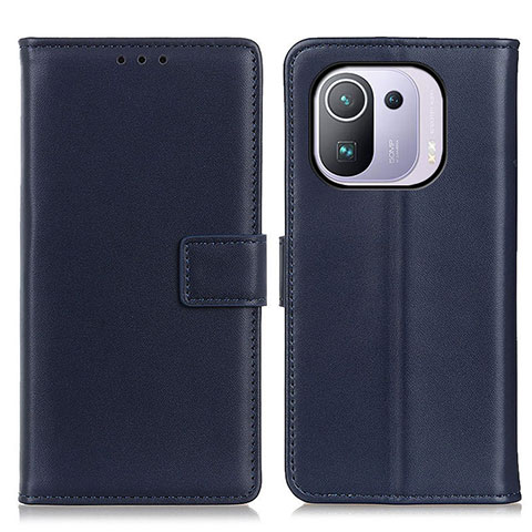 Coque Portefeuille Livre Cuir Etui Clapet A08D pour Xiaomi Mi 11 Pro 5G Bleu