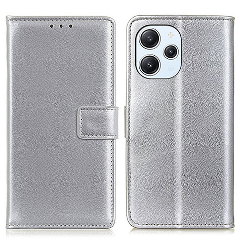 Coque Portefeuille Livre Cuir Etui Clapet A08D pour Xiaomi Redmi 12 4G Argent