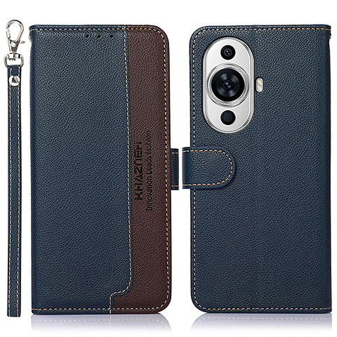 Coque Portefeuille Livre Cuir Etui Clapet A09D pour Huawei Nova 11 Bleu