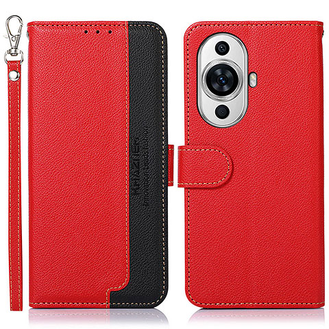 Coque Portefeuille Livre Cuir Etui Clapet A09D pour Huawei Nova 11 Rouge