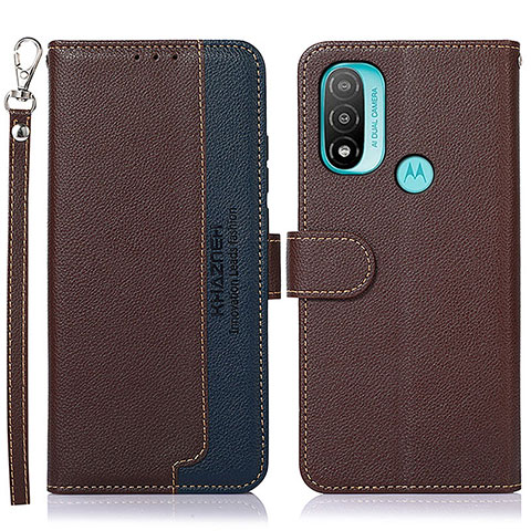 Coque Portefeuille Livre Cuir Etui Clapet A09D pour Motorola Moto E20 Marron