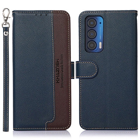 Coque Portefeuille Livre Cuir Etui Clapet A09D pour Motorola Moto Edge (2021) 5G Bleu