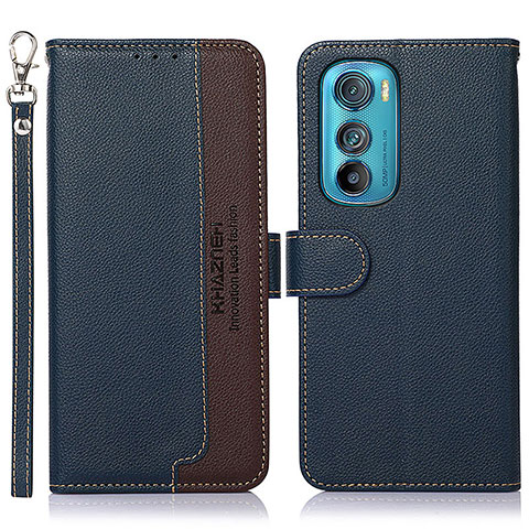 Coque Portefeuille Livre Cuir Etui Clapet A09D pour Motorola Moto Edge 30 5G Bleu