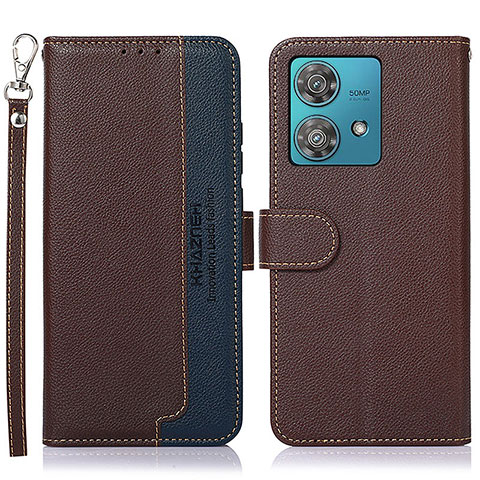 Coque Portefeuille Livre Cuir Etui Clapet A09D pour Motorola Moto Edge 40 Neo 5G Marron