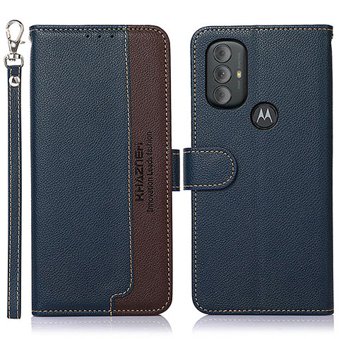 Coque Portefeuille Livre Cuir Etui Clapet A09D pour Motorola Moto G Play Gen 2 Bleu