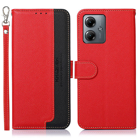Coque Portefeuille Livre Cuir Etui Clapet A09D pour Motorola Moto G14 Rouge