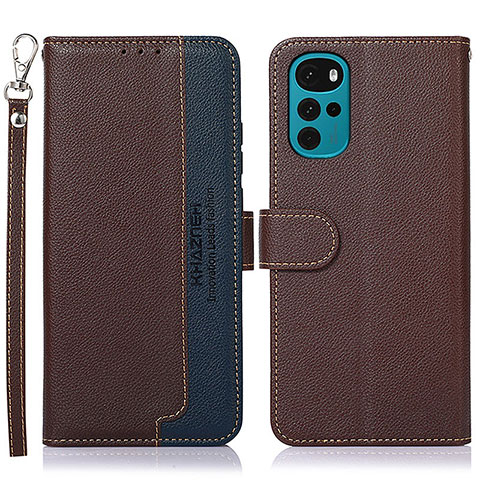 Coque Portefeuille Livre Cuir Etui Clapet A09D pour Motorola Moto G22 Marron