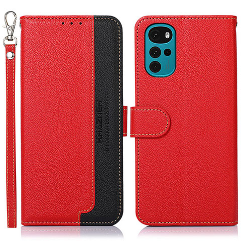 Coque Portefeuille Livre Cuir Etui Clapet A09D pour Motorola Moto G22 Rouge