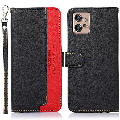 Coque Portefeuille Livre Cuir Etui Clapet A09D pour Motorola Moto G32 Noir