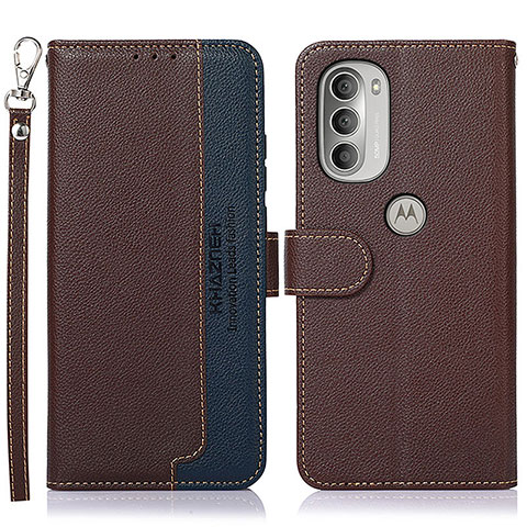 Coque Portefeuille Livre Cuir Etui Clapet A09D pour Motorola Moto G51 5G Marron