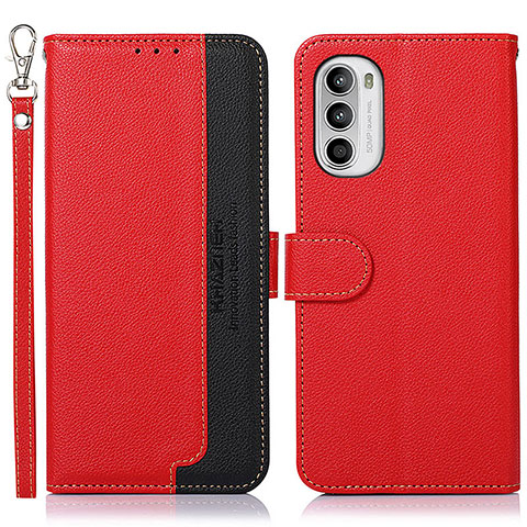 Coque Portefeuille Livre Cuir Etui Clapet A09D pour Motorola MOTO G52 Rouge