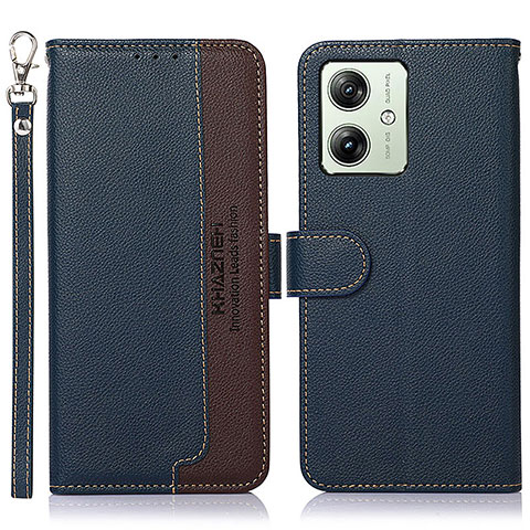 Coque Portefeuille Livre Cuir Etui Clapet A09D pour Motorola Moto G54 5G Bleu