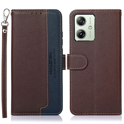 Coque Portefeuille Livre Cuir Etui Clapet A09D pour Motorola Moto G54 5G Marron